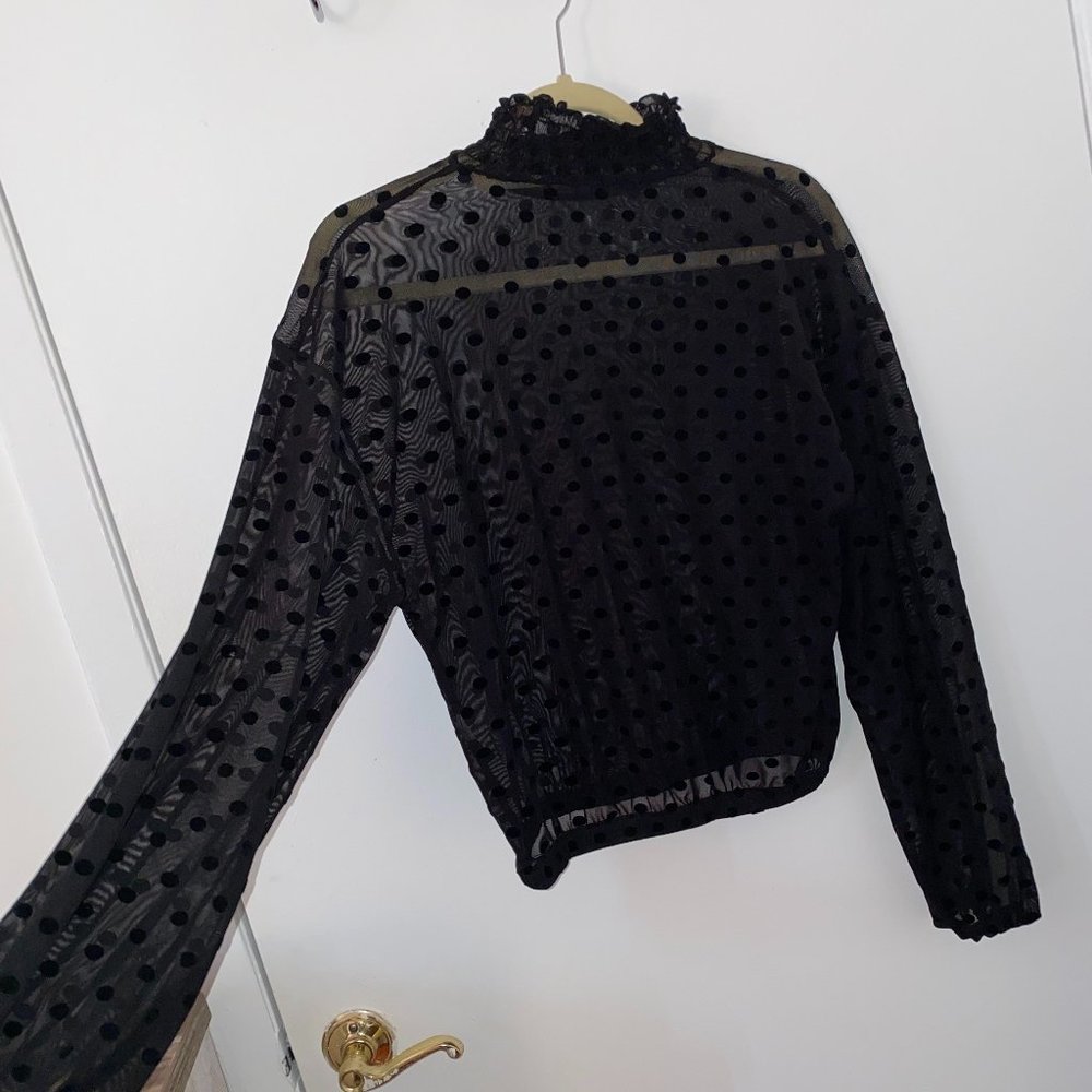 Zara polka-dot mesh top